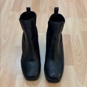 Aldo Black Leather Ankle Booties